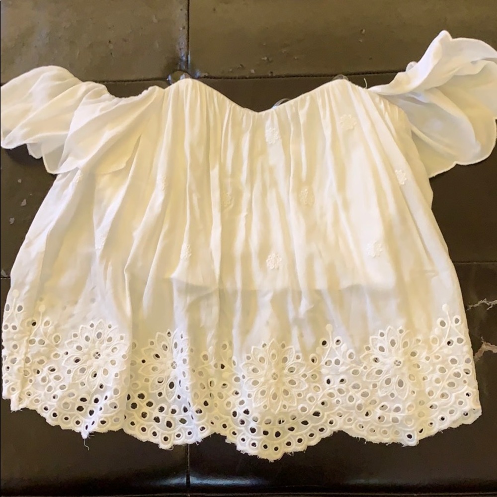 Fun white off the shoulder top.